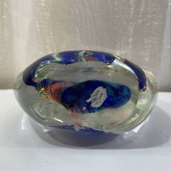 Murano‎ Style Art Glass Paperweight Aquarium Fish Seahorse Colorful Decor - Picture 7 of 8